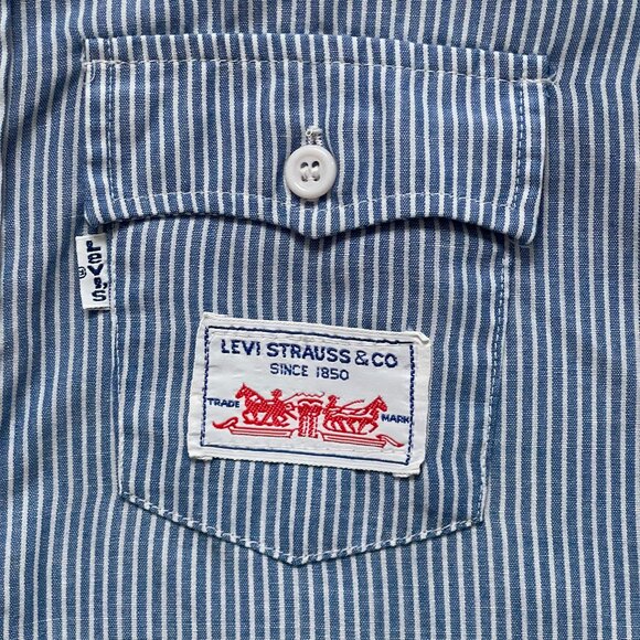 70's Levi's blue striped shirt - Picture 2 of 8